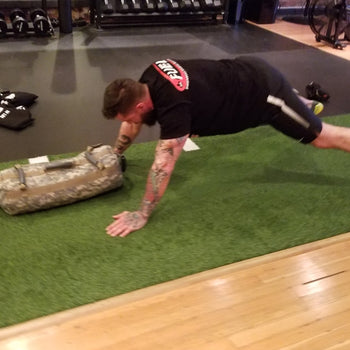 Training Sandbag vertical pull through with the Elite Force Gear workout sandbag
